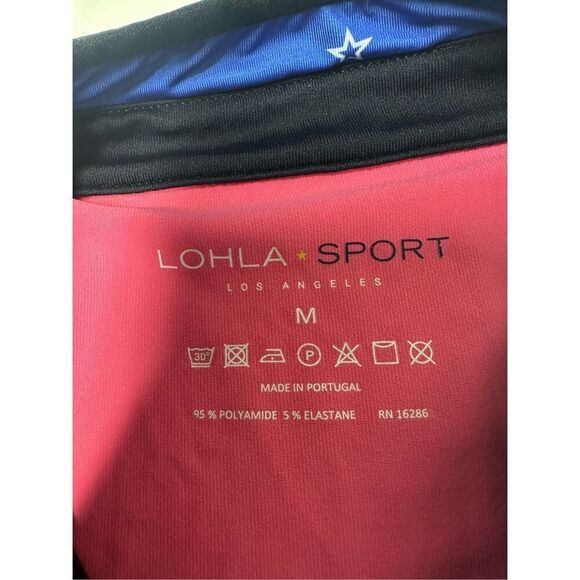 Lohla Sport The Laurie Chevron Top Long Sleeve Athletic Womens Sz M Pink White - Picture 9 of 11